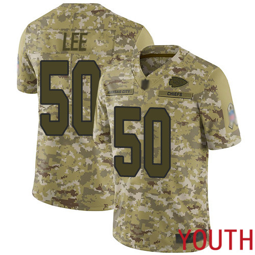 Youth Kansas City Chiefs #50 Lee Darron Limited Camo 2018 Salute to Service Nike NFL Jersey